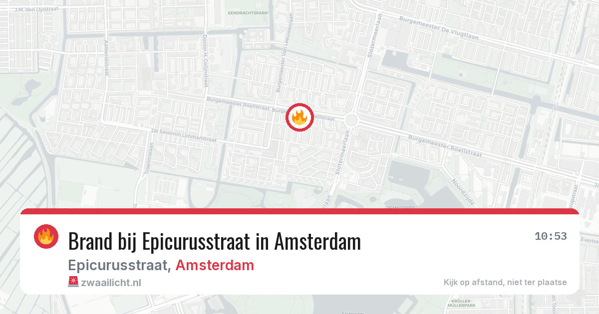 Brand bij Epicurusstraat in Amsterdam — 10 aug 2026