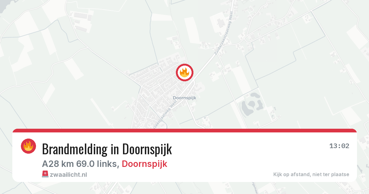 Brandmelding in Doornspijk — 26 jun 2026