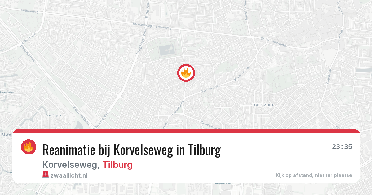 Reanimatie bij Korvelseweg in Tilburg — 25 jul 2026