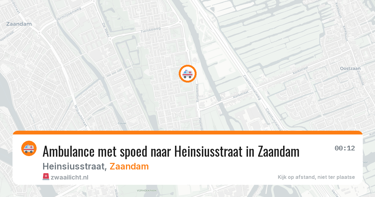 Ambulance met spoed naar Heinsiusstraat in Zaandam — 9 feb 2026