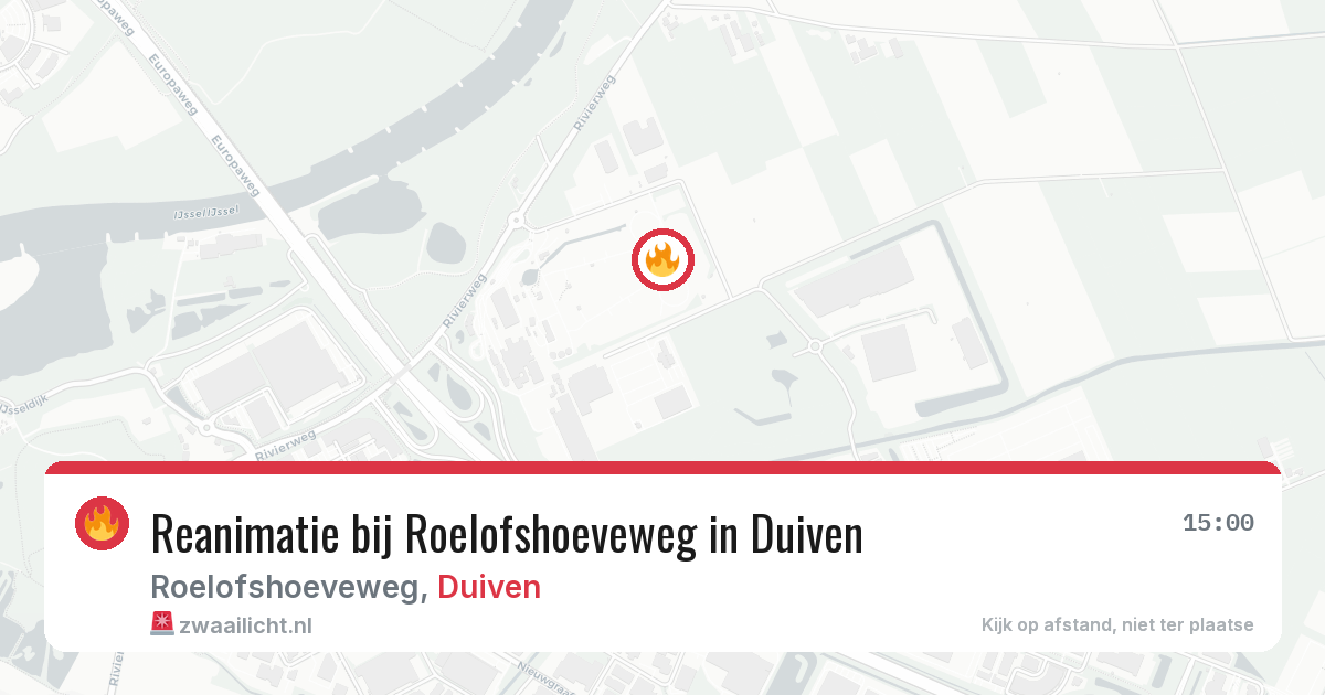 Reanimatie bij Roelofshoeveweg in Duiven — 24 mei 2026