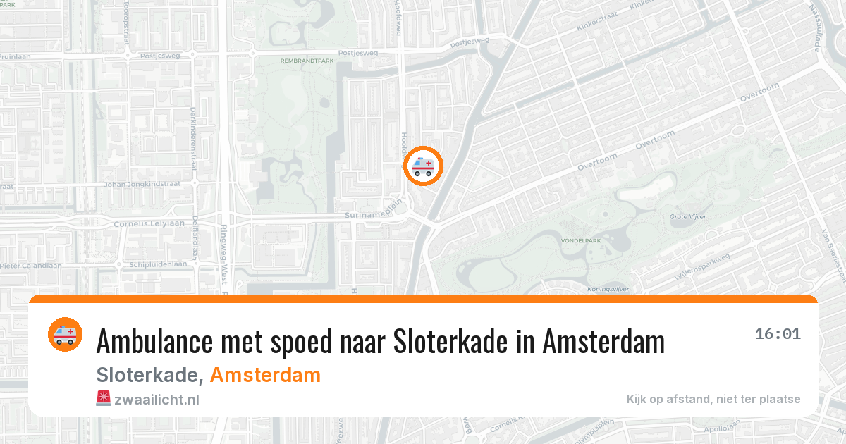 Ambulance met spoed naar Sloterkade in Amsterdam — 2 aug 2026