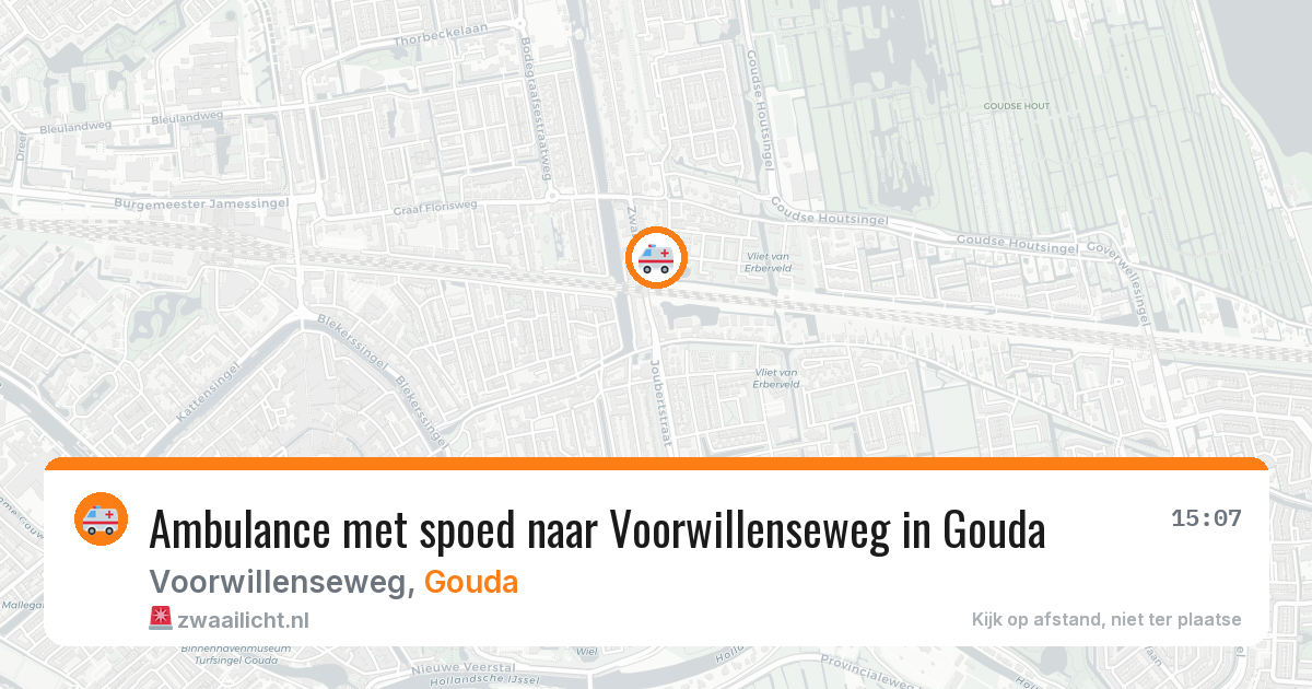 Ambulance met spoed naar Voorwillenseweg in Gouda — 22 jun 2026