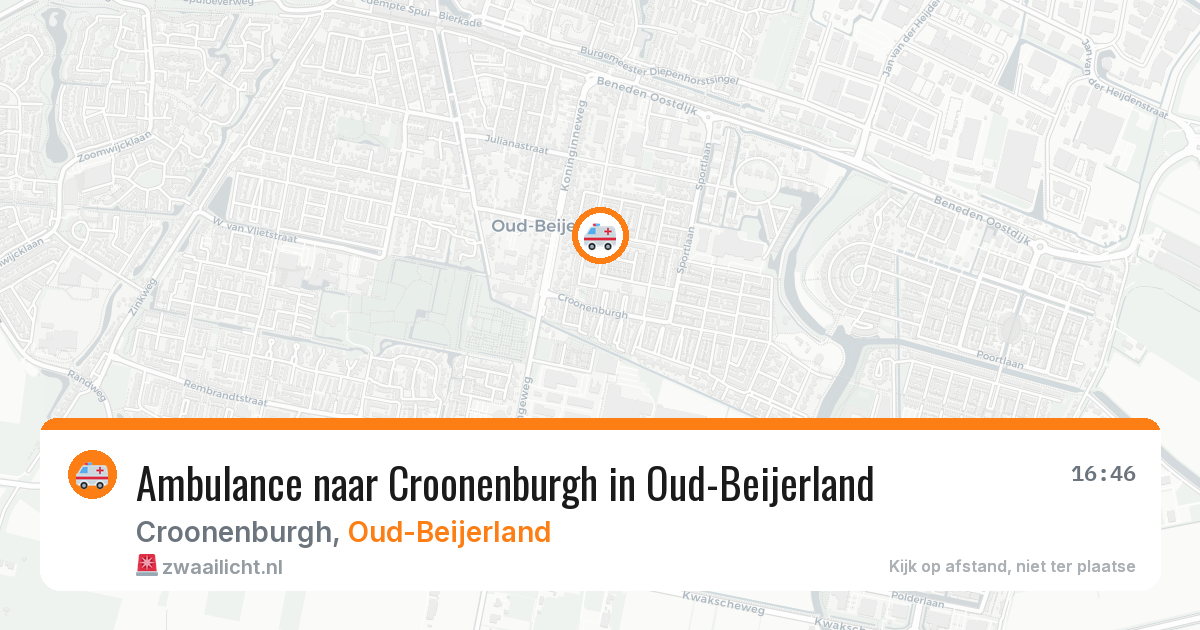 Ambulance naar Croonenburgh in Oud-Beijerland — 14 aug 2026