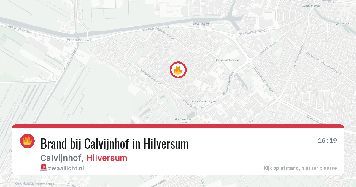 Brand bij Calvijnhof in Hilversum — 3 jul 2026