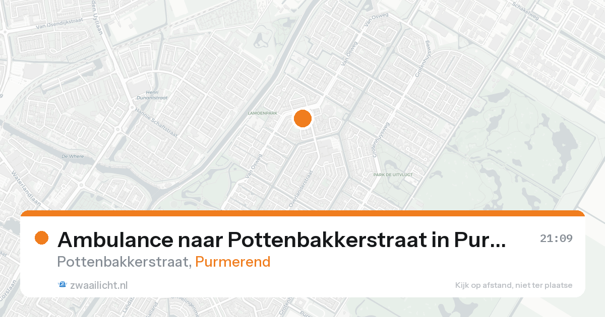 Ambulance naar Pottenbakkerstraat in Purmerend — 30 mei 2026