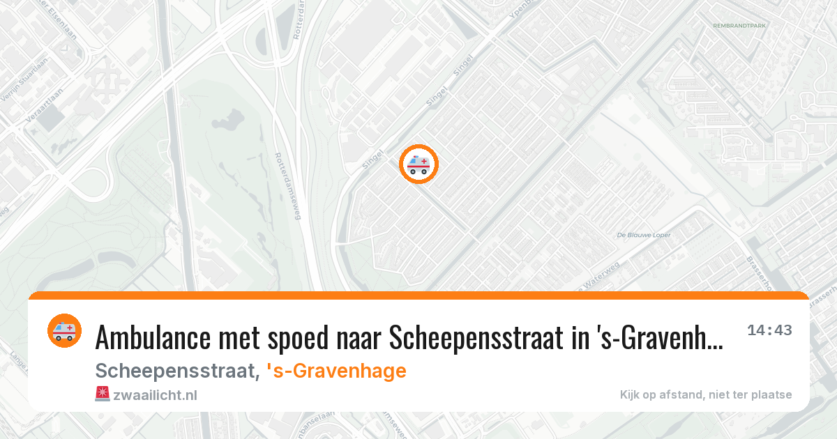 Ambulance met spoed naar Scheepensstraat in 's-Gravenhage — 18 mei 2026