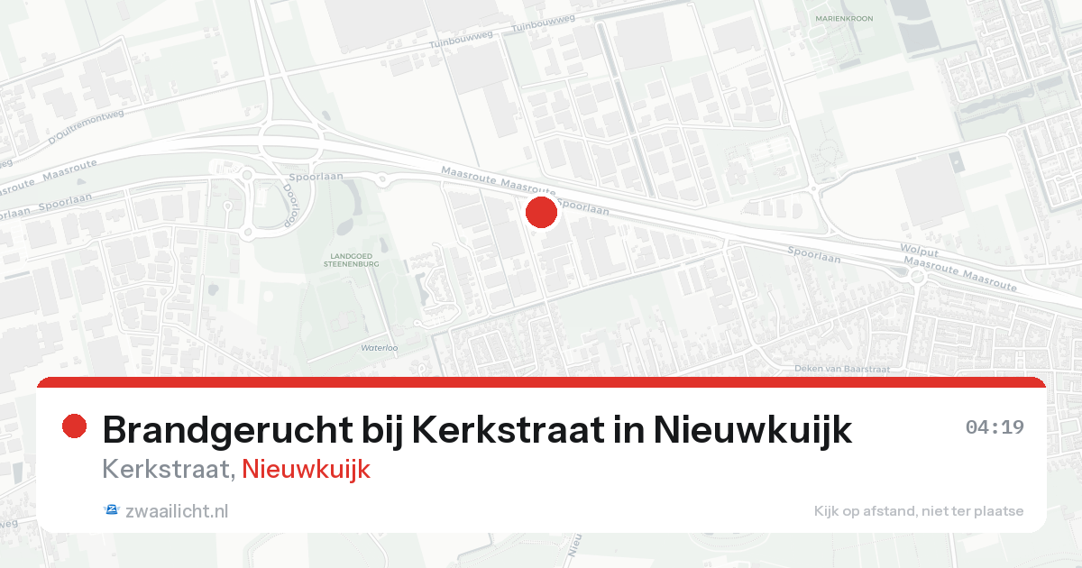 Brandgerucht bij Kerkstraat in Nieuwkuijk — 20 aug 2026