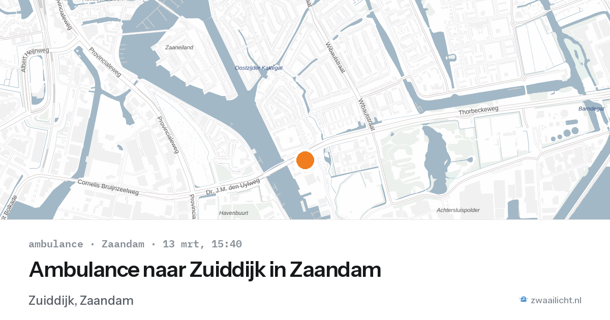 Ambulance naar Zuiddijk in Zaandam — 13 mrt 2026