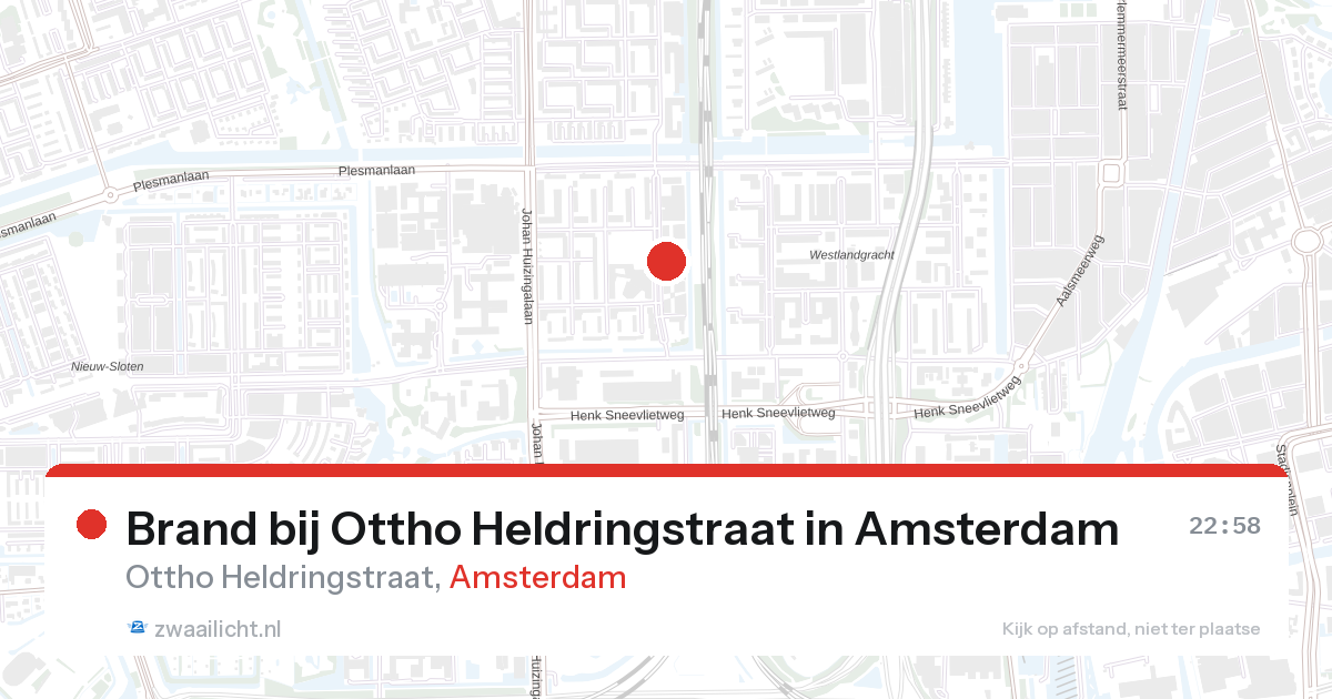 Brand bij Ottho Heldringstraat in Amsterdam — 22 jun 2026