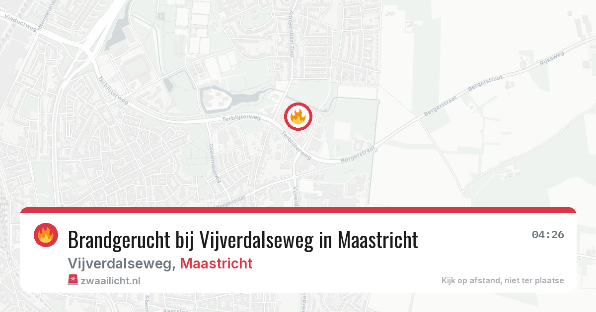 Brandgerucht bij Vijverdalseweg in Maastricht — 18 jul 2026