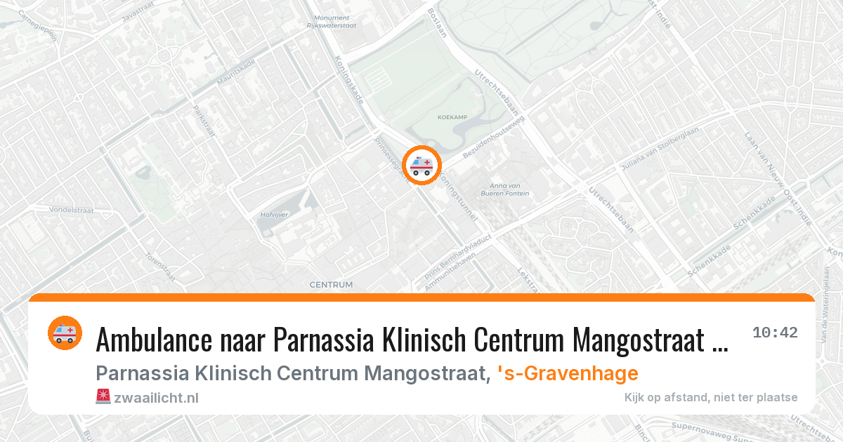 Ambulance naar Parnassia Klinisch Centrum Mangostraat in 's-Gravenhage — 30 jan 2026