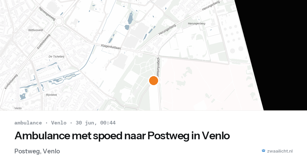 Ambulance met spoed naar Postweg in Venlo — 29 jun 2026