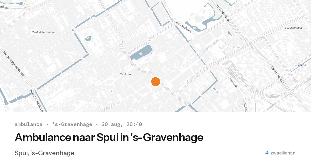 Ambulance naar Spui in 's-Gravenhage — 30 aug 2026