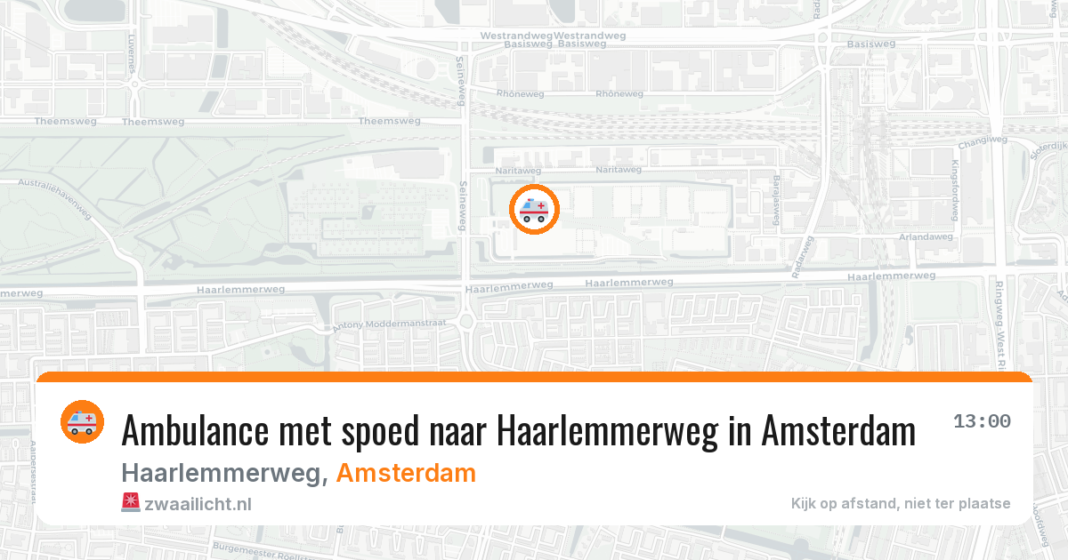 Ambulance met spoed naar Haarlemmerweg in Amsterdam — 12 aug 2026
