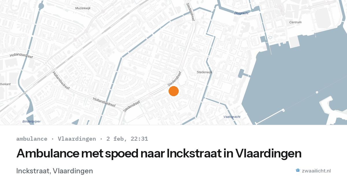 Ambulance met spoed naar Inckstraat in Vlaardingen — 2 feb 2026