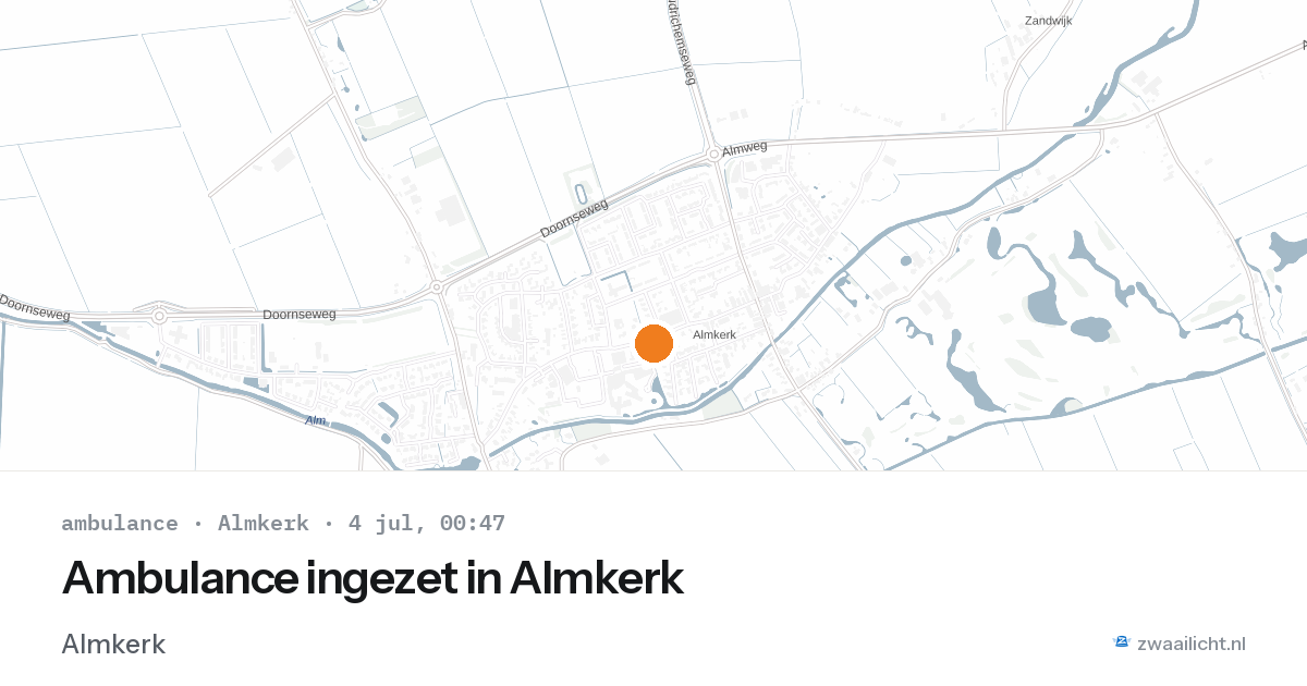 Ambulance ingezet in Almkerk — 3 jul 2026