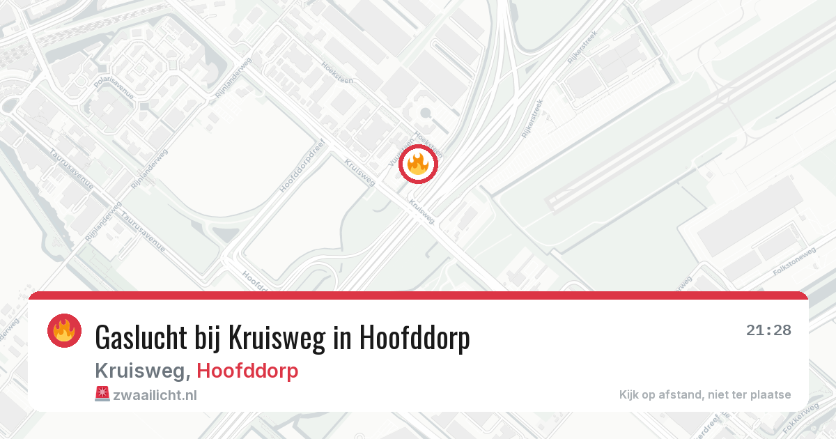 Gaslucht bij Kruisweg in Hoofddorp — 30 jul 2026