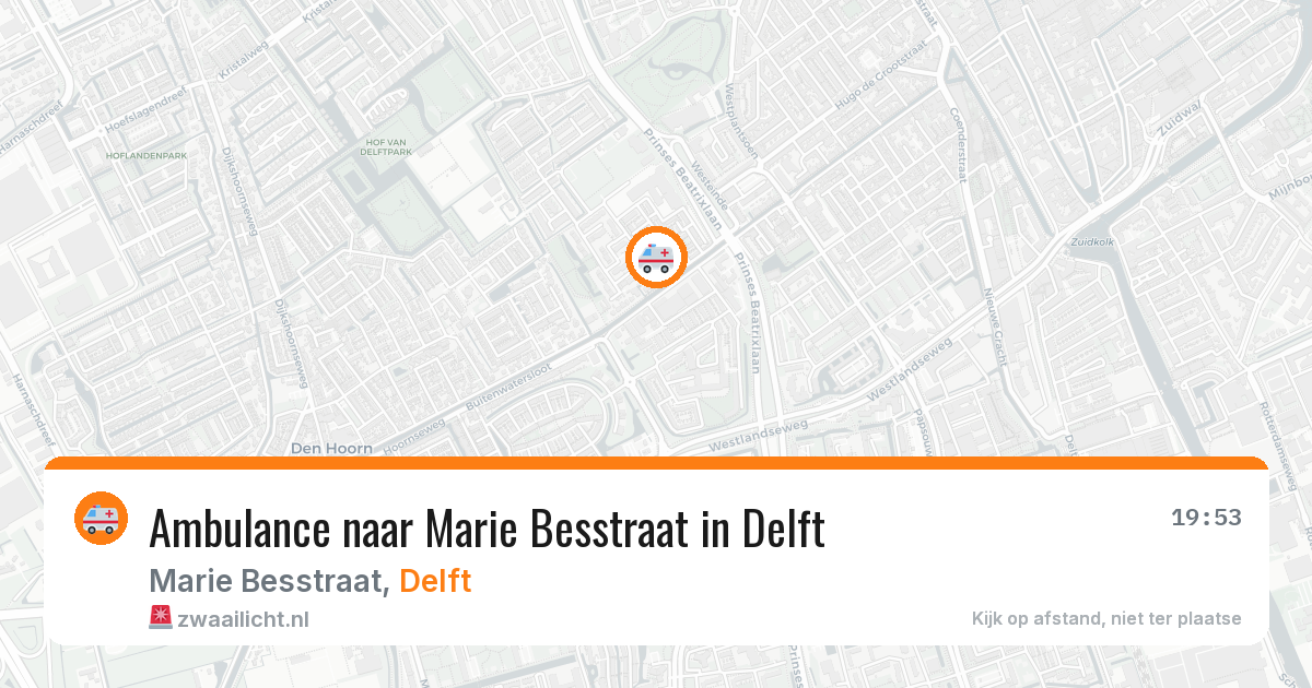 Ambulance naar Marie Besstraat in Delft — 6 jul 2026