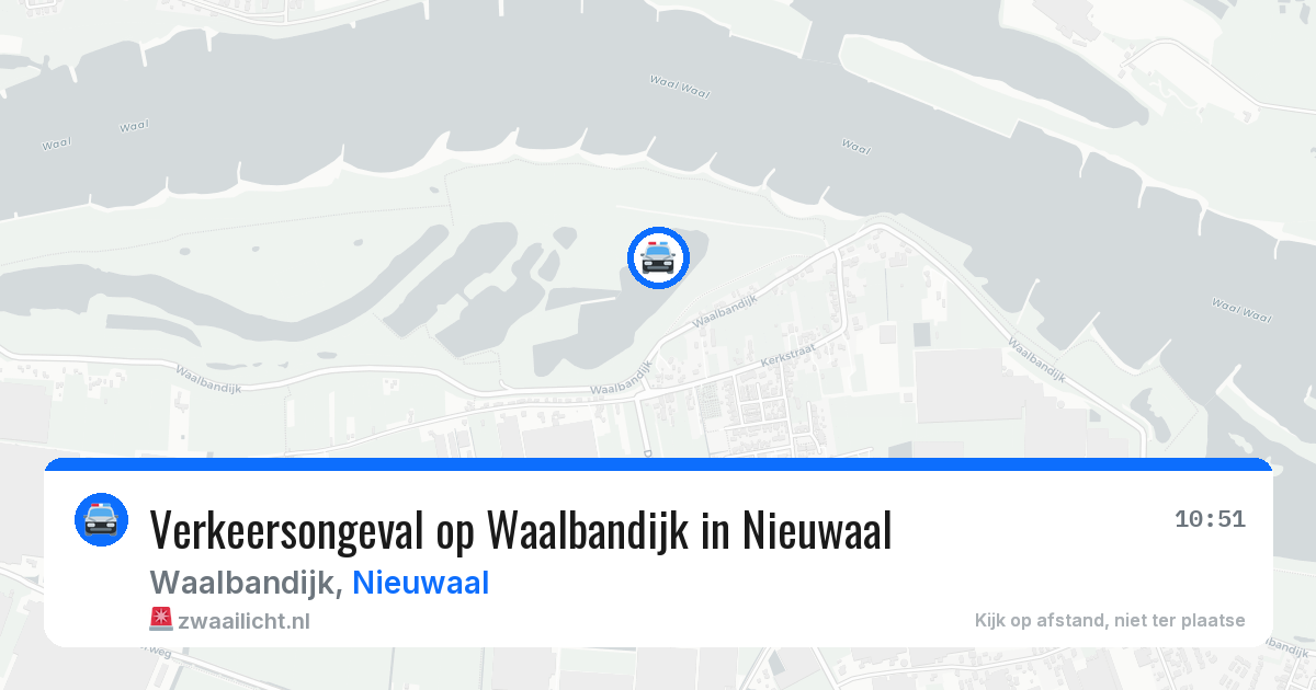 Verkeersongeval op Waalbandijk in Nieuwaal — 12 aug 2026