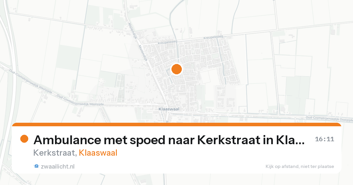 Ambulance met spoed naar Kerkstraat in Klaaswaal — 17 aug 2026