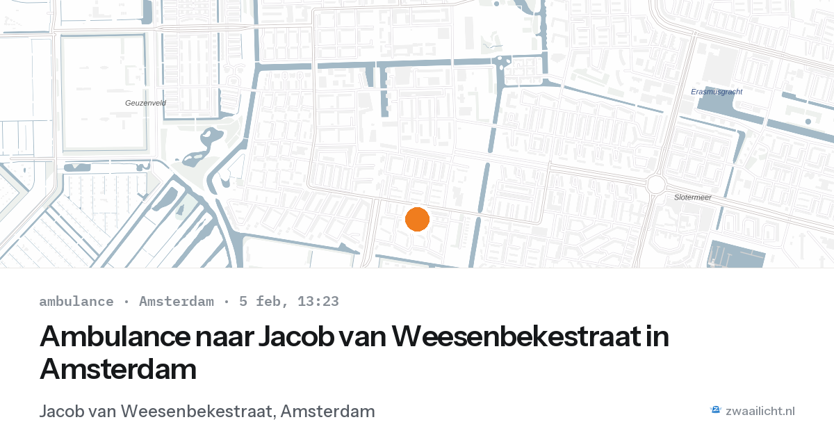 Ambulance naar Jacob van Weesenbekestraat in Amsterdam — 5 feb 2026