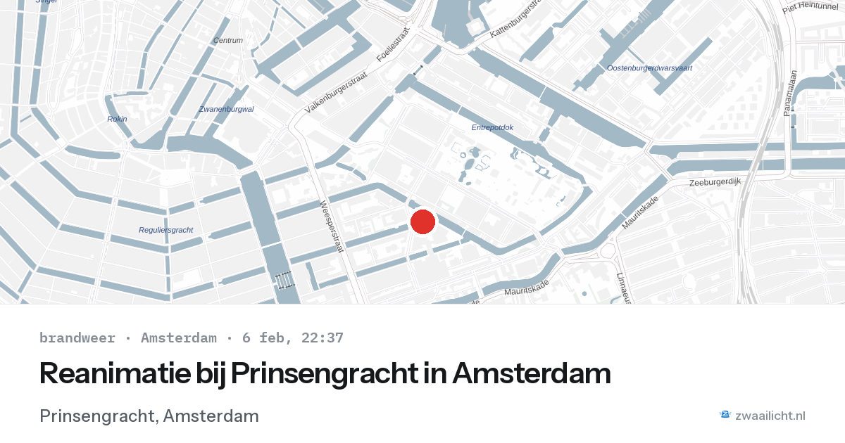 Reanimatie bij Prinsengracht in Amsterdam — 6 feb 2026