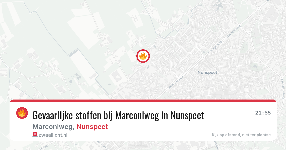 Gevaarlijke stoffen bij Marconiweg in Nunspeet — 22 jun 2026