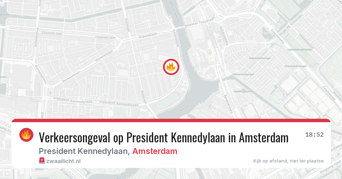 Verkeersongeval op President Kennedylaan in Amsterdam — 23 jun 2026