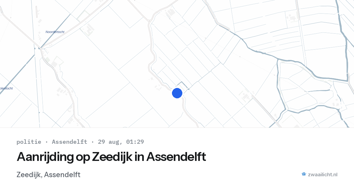 Aanrijding op Zeedijk in Assendelft — 28 aug 2026