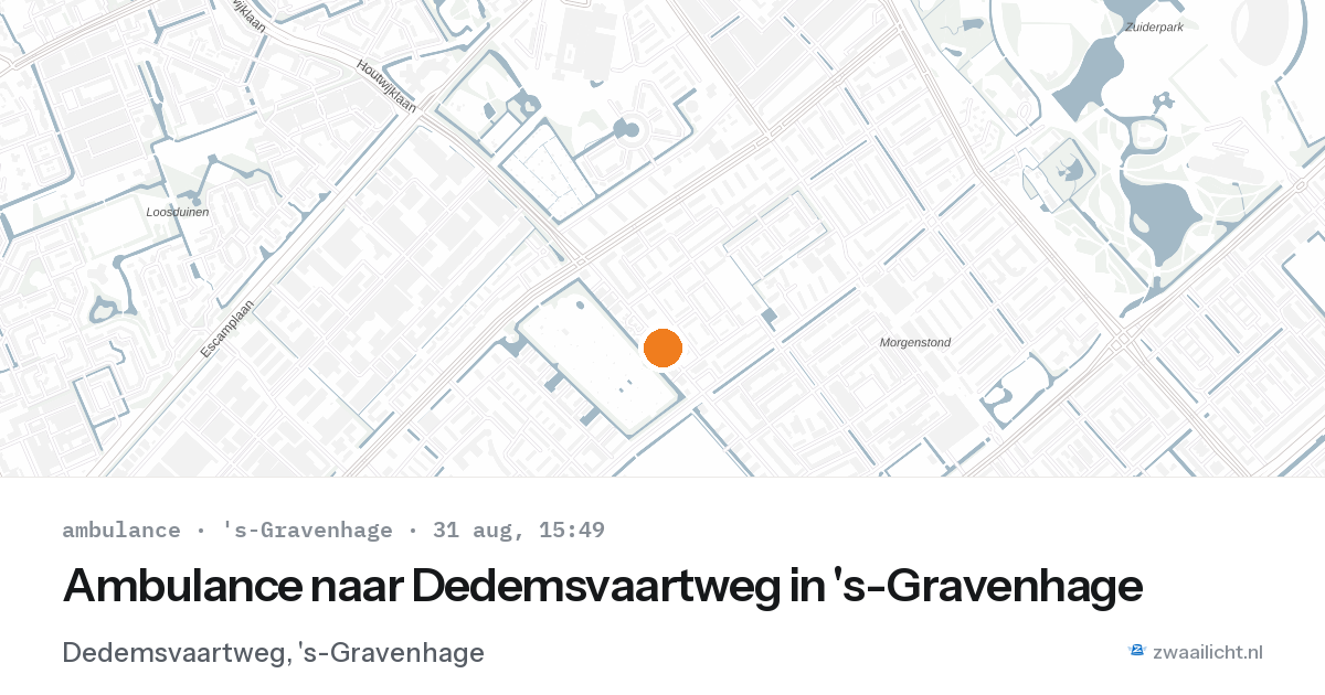 Ambulance naar Dedemsvaartweg in 's-Gravenhage — 31 aug 2026