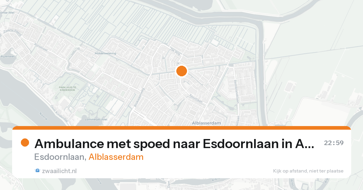 Ambulance met spoed naar Esdoornlaan in Alblasserdam — 23 aug 2026