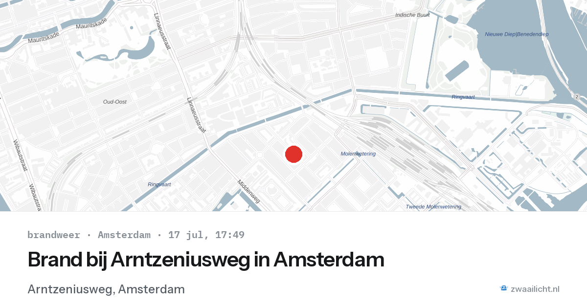 Brand bij Arntzeniusweg in Amsterdam — 17 jul 2026