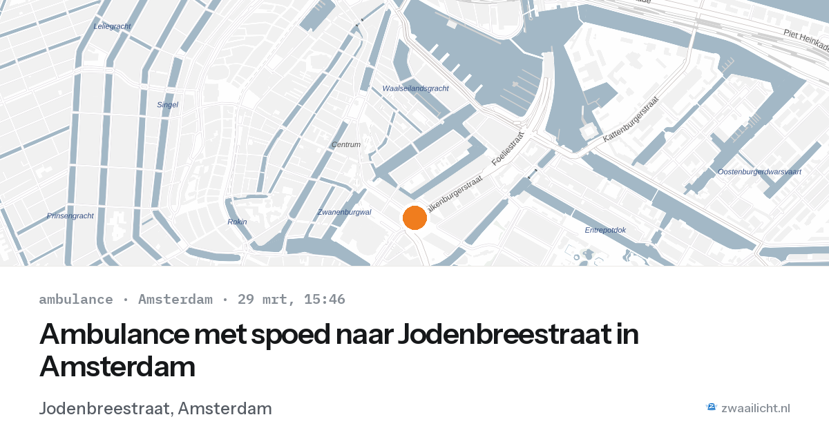 Ambulance met spoed naar Jodenbreestraat in Amsterdam — 29 mrt 2026