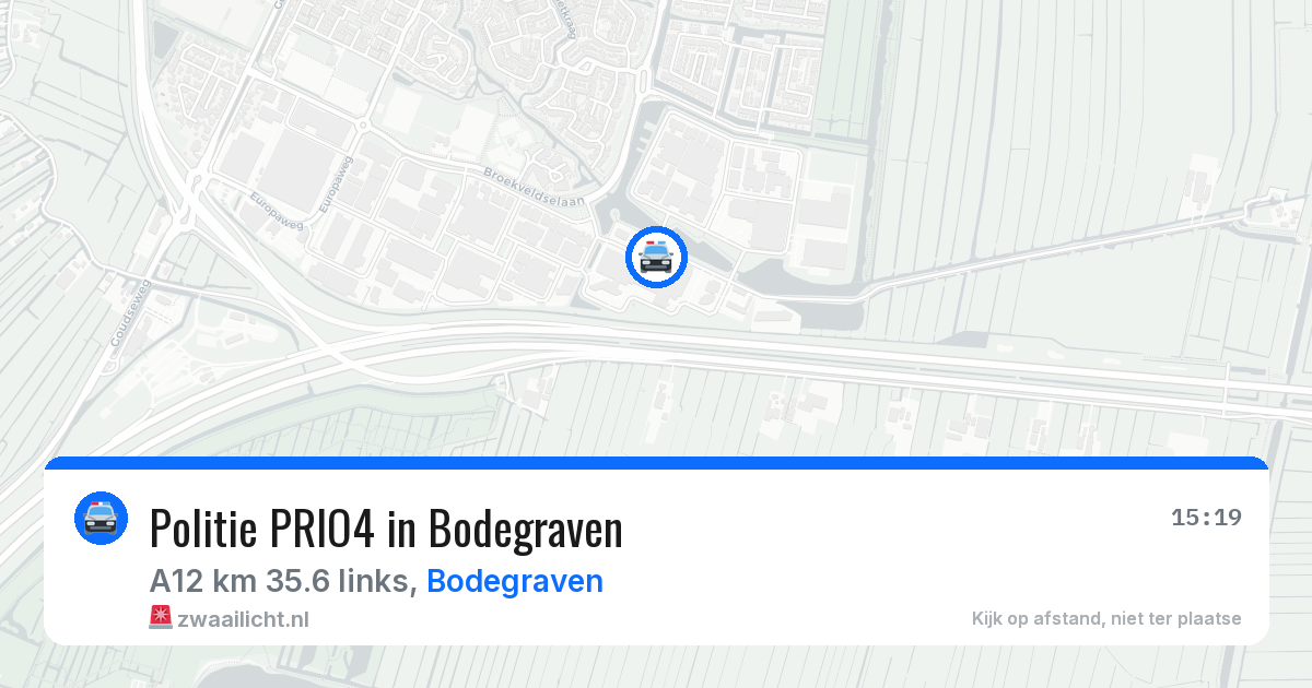 Politie PRIO4 in Bodegraven — 13 aug 2026 | 🚨 Zwaailicht.nl