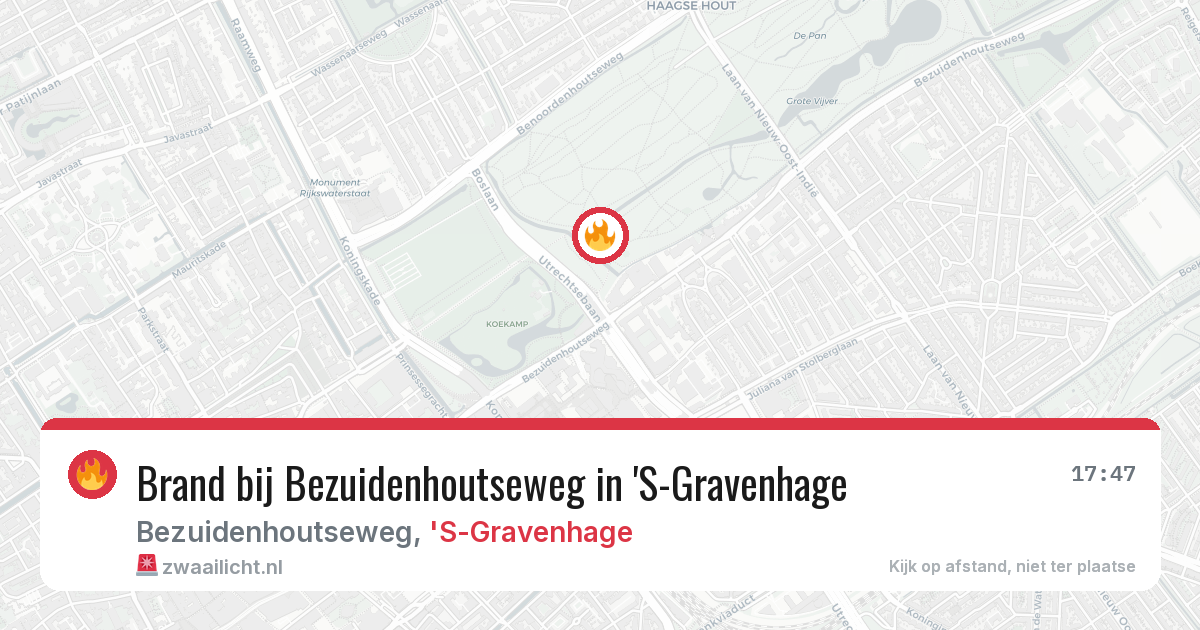 Brand bij Bezuidenhoutseweg in 'S-Gravenhage — 3 mrt 2026