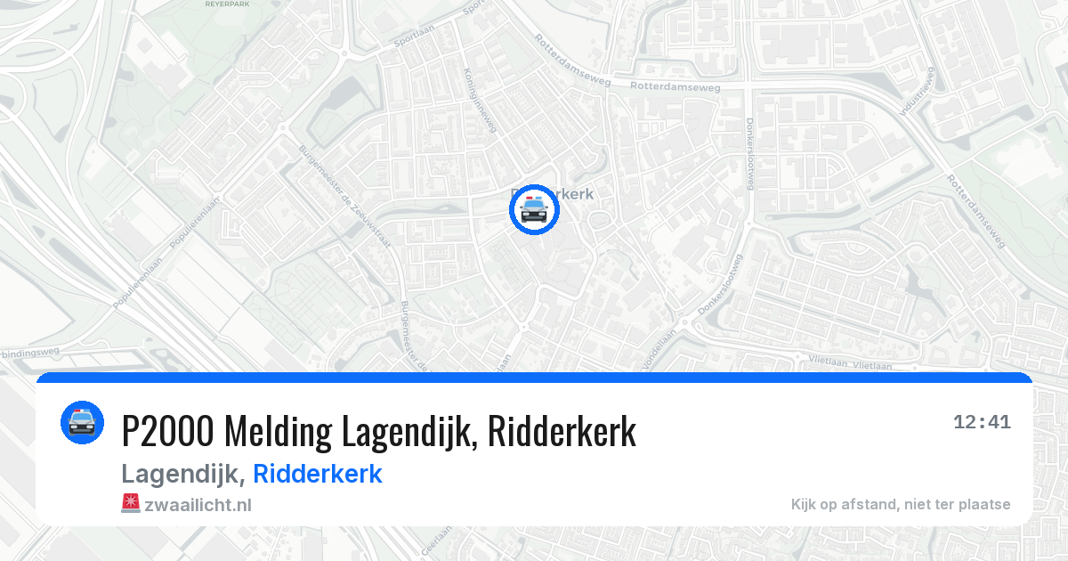 P2000 Melding Lagendijk, Ridderkerk — 29 jun 2026