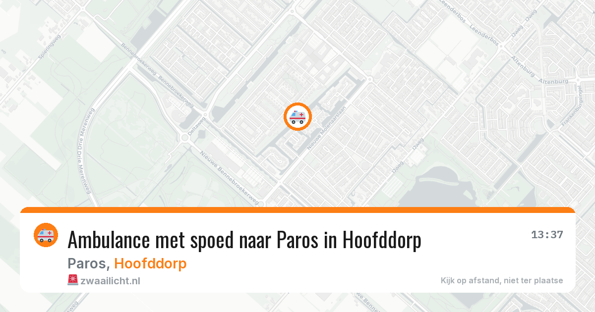 Ambulance met spoed naar Paros in Hoofddorp — 3 aug 2026