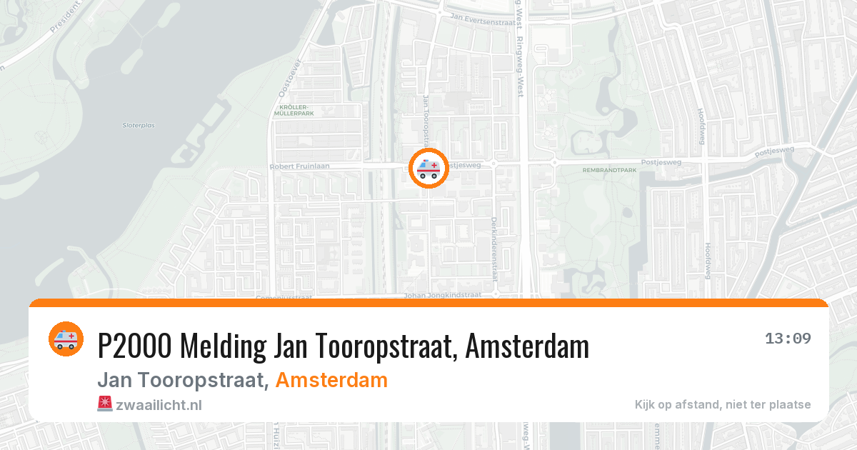 P2000 Melding Jan Tooropstraat, Amsterdam — 26 jun 2026