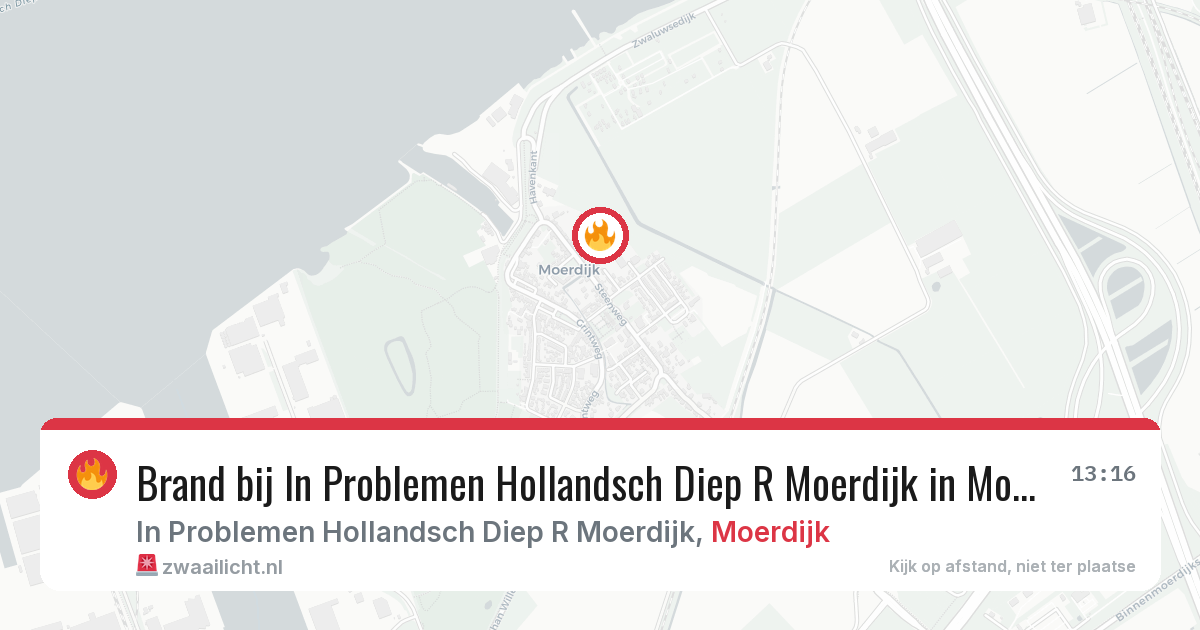 Brand bij In Problemen Hollandsch Diep R Moerdijk in Moerdijk — 13 jul 2026