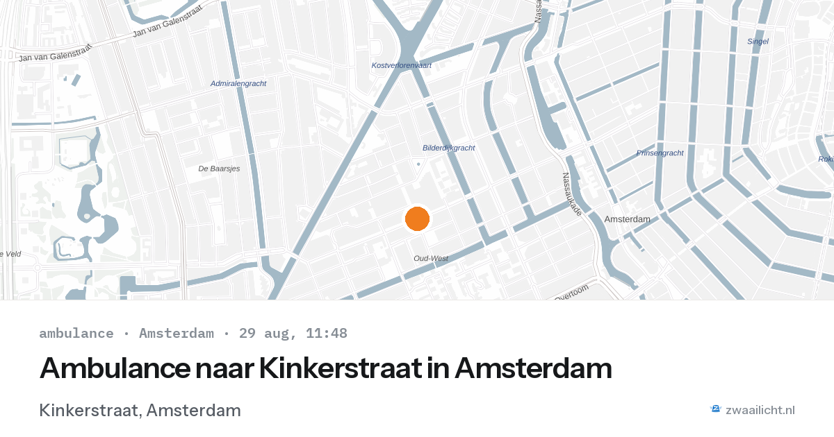 Ambulance naar Kinkerstraat in Amsterdam — 29 aug 2026