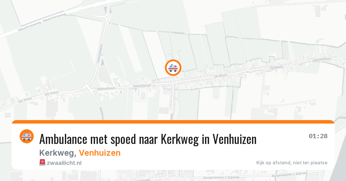 Ambulance met spoed naar Kerkweg in Venhuizen — 10 apr 2026