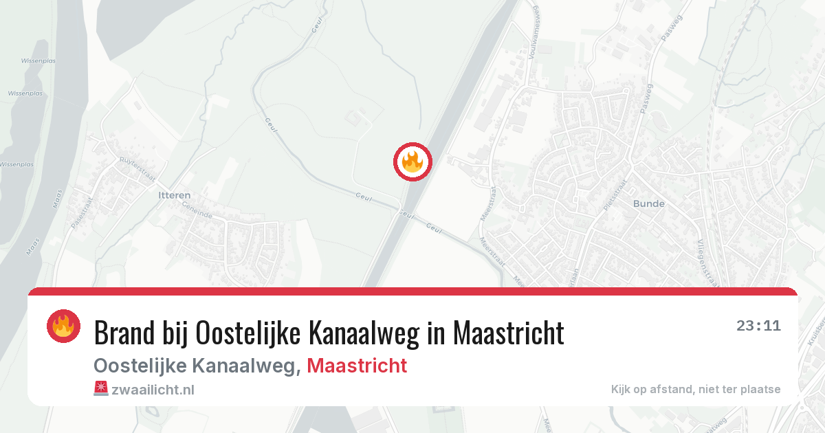 Brand bij Oostelijke Kanaalweg in Maastricht — 1 jun 2026