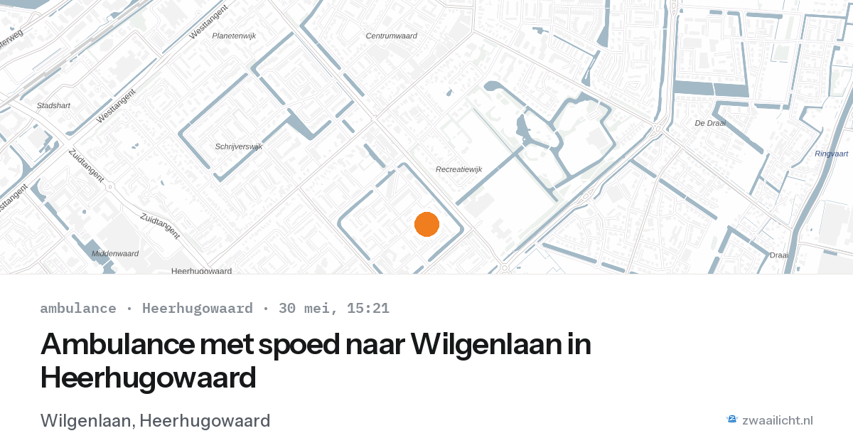 Ambulance met spoed naar Wilgenlaan in Heerhugowaard — 30 mei 2026