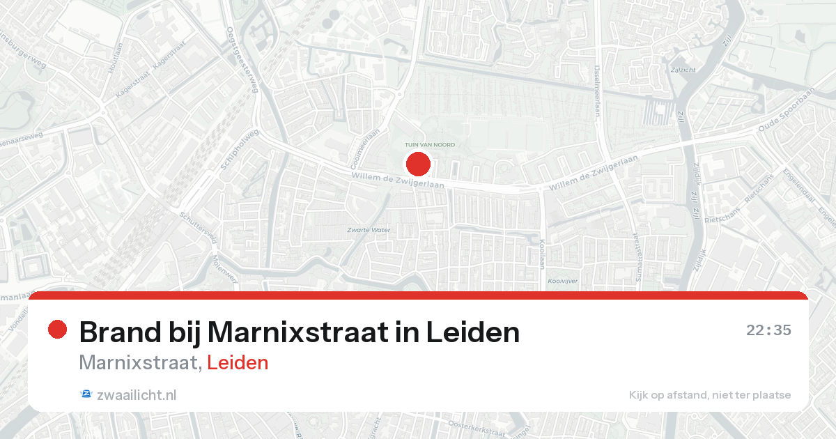 Brand bij Marnixstraat in Leiden — 22 aug 2026