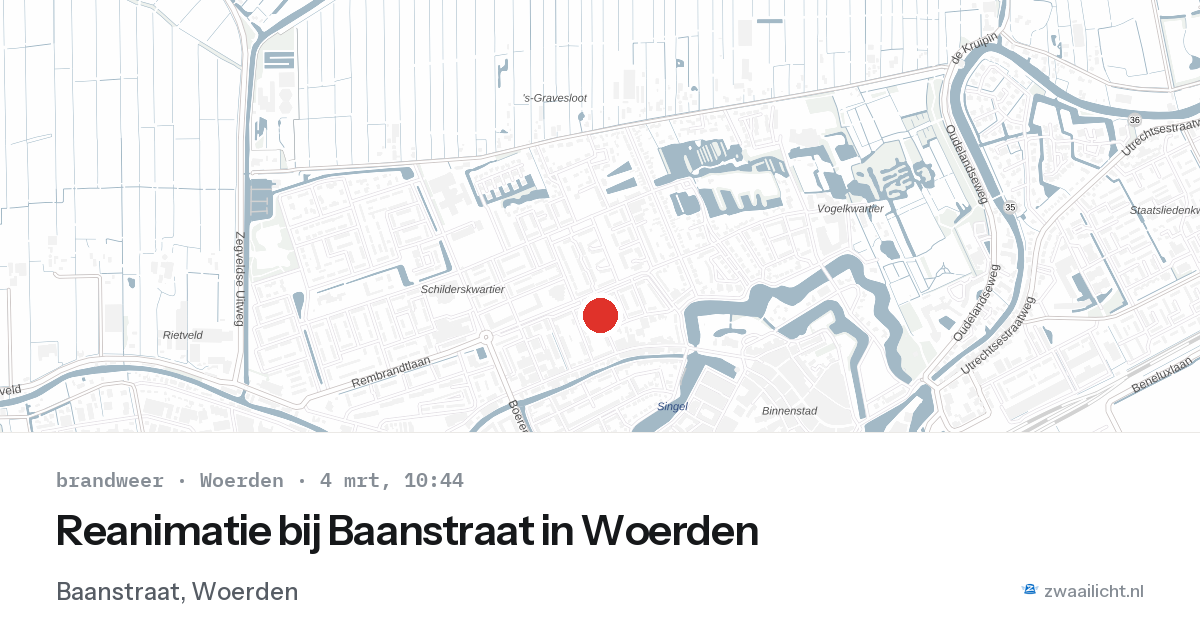 Reanimatie bij Baanstraat in Woerden — 4 mrt 2026