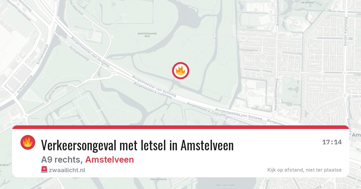 Verkeersongeval met letsel in Amstelveen — 12 aug 2026