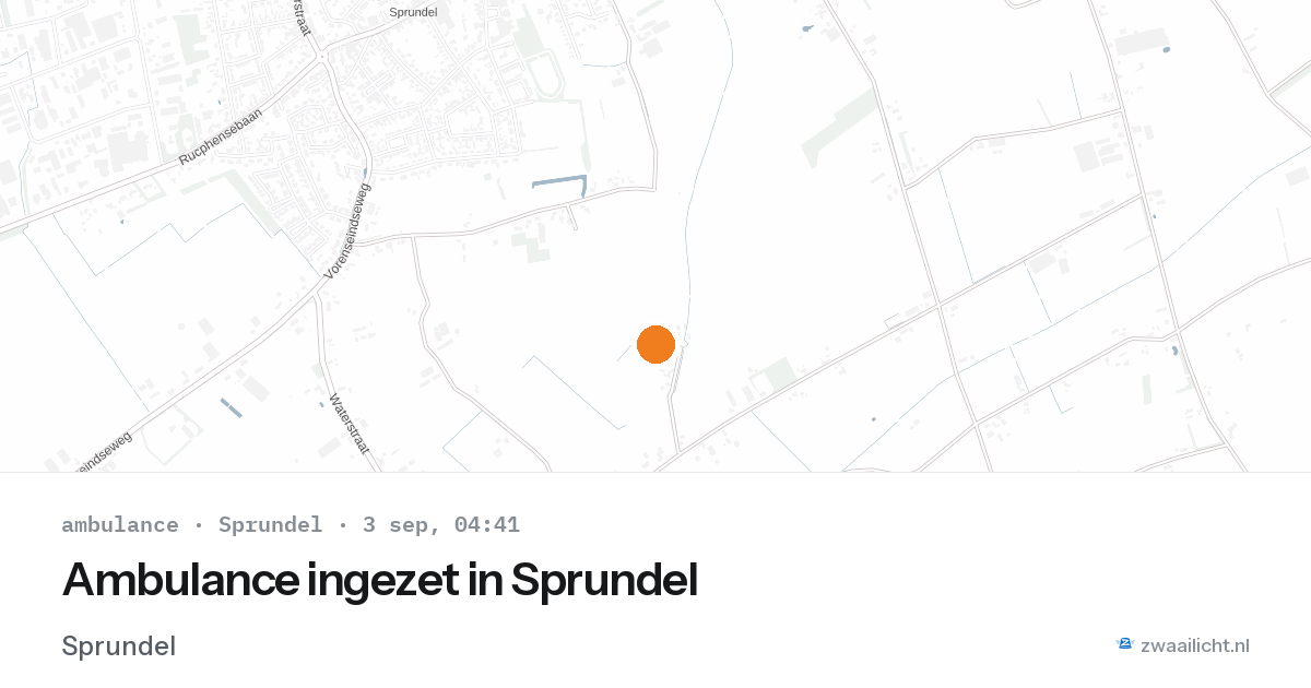Ambulance ingezet in Sprundel — 3 sep 2026