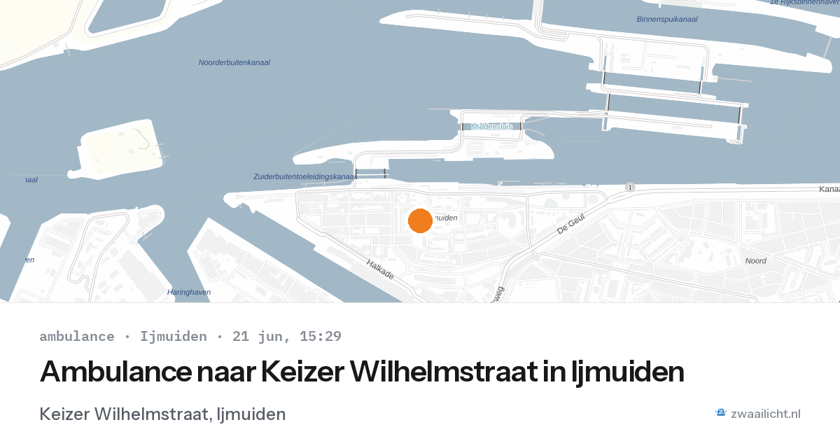 Ambulance naar Keizer Wilhelmstraat in Ijmuiden — 21 jun 2026