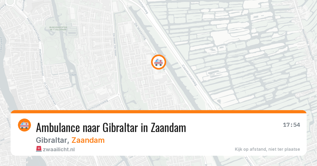 Ambulance naar Gibraltar in Zaandam — 31 mei 2026